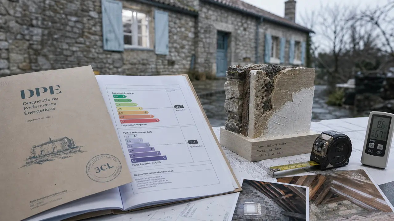 DPE maison ancienne en pierre : diagnostic et coupe-mur