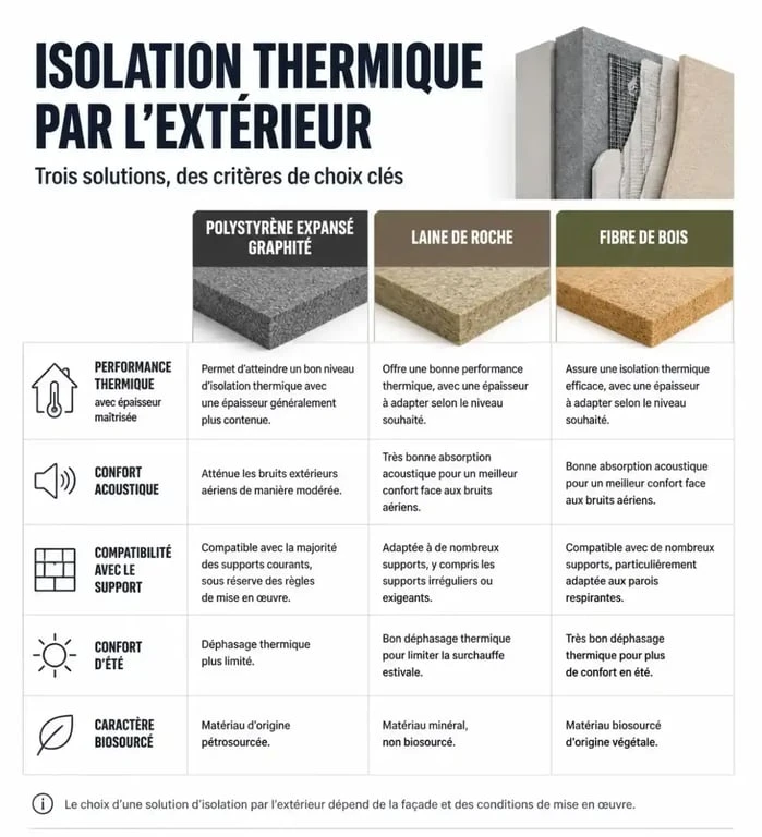 Comparaison des matériaux pour une isolation thermique extérieure à L’Union