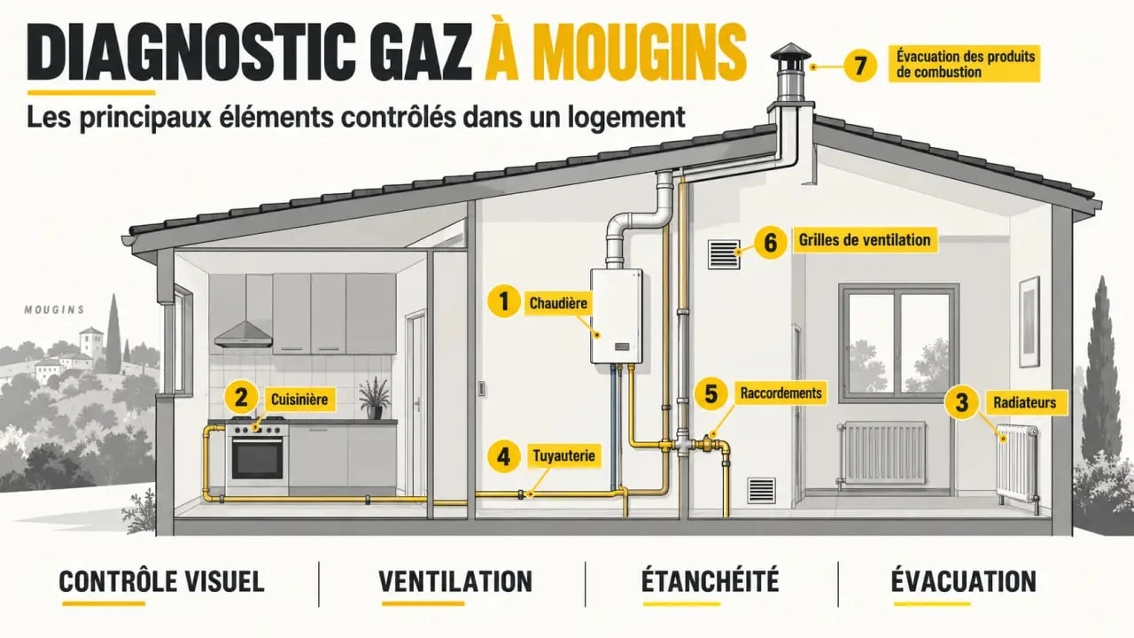Diagnostic gaz à Mougins : principaux équipements, raccordements et éléments de ventilation contrôlés