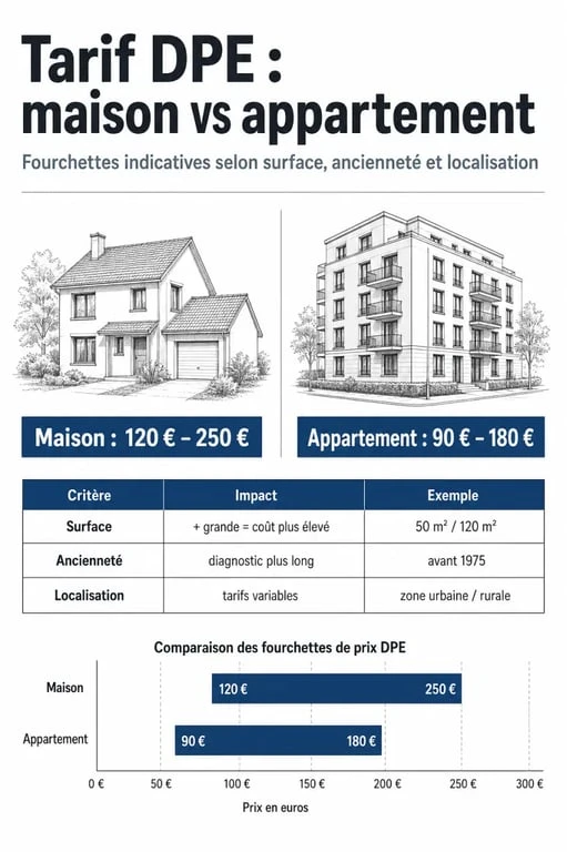 Tarif DPE maison : comparaison des prix selon la surface, la localisation et le type de logement