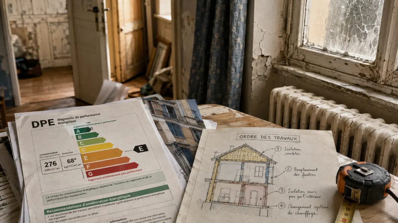 Rénovation énergétique appartement : documents DPE, plan des travaux, isolation et ventilation, accord copropriété
