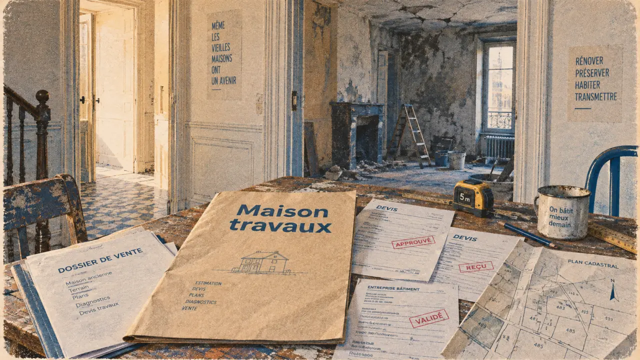 Vendre maison avec travaux : devis et plan de chantier pour estimer les travaux