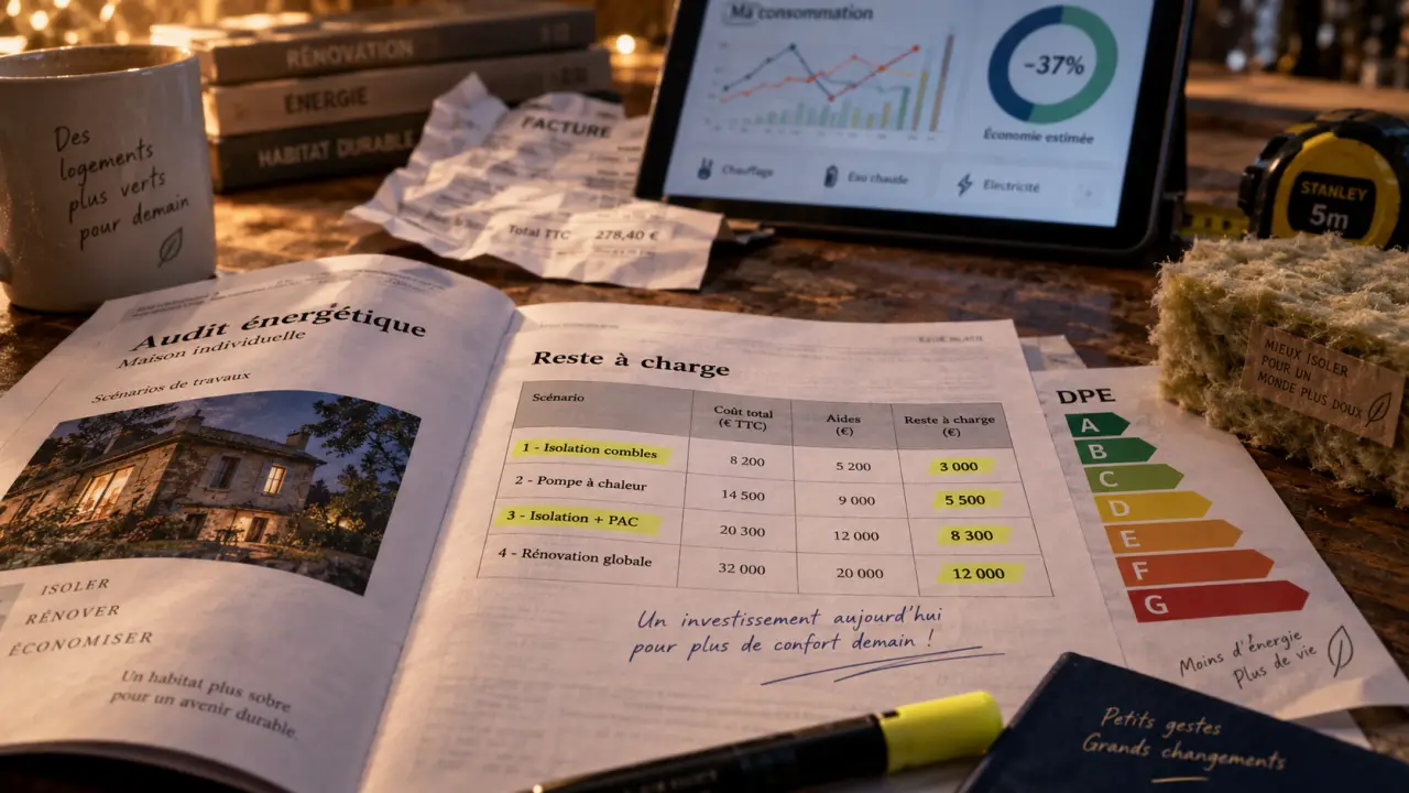 Audit énergétique exemple : tableau du reste à charge