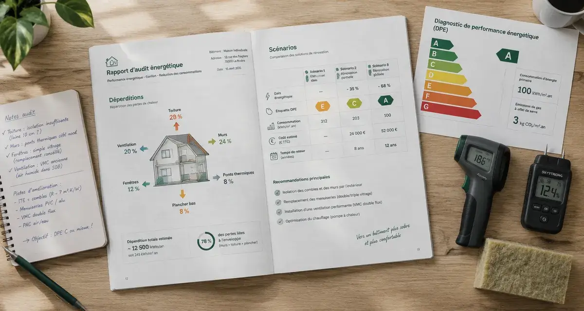 Audit énergétique maison individuelle : DPE et audit des déperditions
