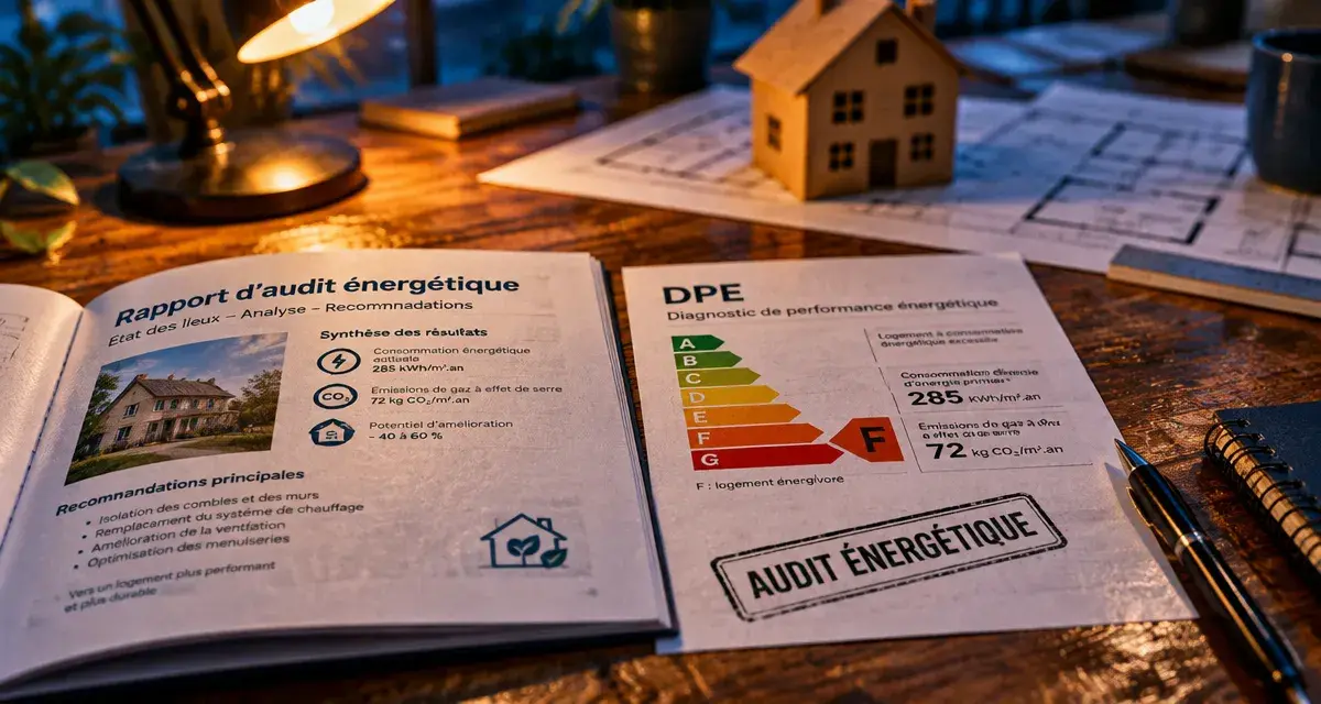 Réglementation audit énergétique : rapport sur table, maison et DPE